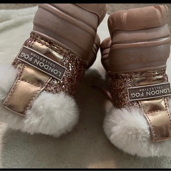 London Fog kids boot size 11 Cold Commander Boots in Pink with glitter Youth 11 - Picture 2 of 6